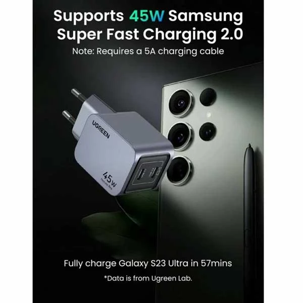 شارژر دیواری 45 وات دو پورت USB-C یوگرین مدل X707 کد 35008